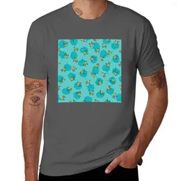 Men's Tank Tops Bees And Marigold On Aqua Background T-Shirt Funny T Shirt Summer Clothes Plain Black Shirts Men