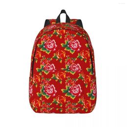 Backpack Flower Texture Dongbei Floral Plant Camping Backpacks Student Colourful Breathable High School Bags Aesthetic Rucksack