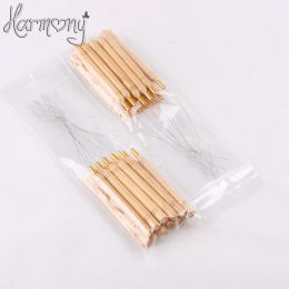 Needles 12Pcs stainless steel Pulling nano Loop Threader Beads Loader For Bamboo Handle Nano Micro Ring Tip hair extensions tool