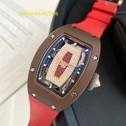 Mens Watch Womens Watch RM Wrist Watch Rm07-01 Women's Series Rm0701 Rose Gold Coffee Ceramic Red Lip Fashion Leisure Business