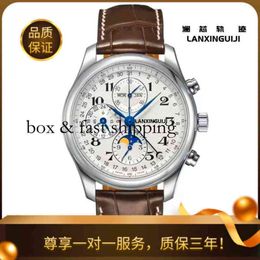 e o Watches a Wrist m Luxury g Fashion Designer Genuine Swiss Lanxin Track Fully Automatic Mechanical Calendar Eight Needle Lunar Phase mon