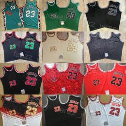 Throwback 1996 1997 1998 Authentic Basketball Jerseys Michael 23 Retro Shirt Vintage Man Team Red blue White Black Embroidery Athletic Wear Excellent Quality