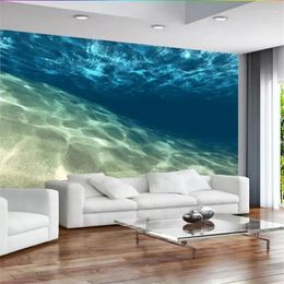 Wallpapers Wellyu Custom Wallpaper Papel De Parede 3d Crystal Clear Sea Water Mural TV Background Wall Pintado Fototapete Tapety