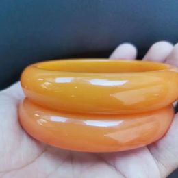 Natural Yellow Chinese Jade Bracelet Bangle Jewellery Fashion Accessories Woman Lucky Amulet Hand-Carved Bangles Lady Party Gift 240305