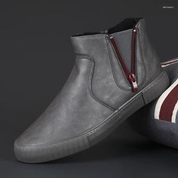 Casual Shoes 21945M Winter Men's Fashion Black High Top Men Wear-resisting Loafers Designer Leisure Vulcanised