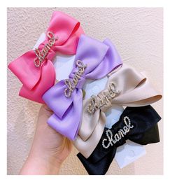 Designers rhinestone signature fairy wind ribbon bow hairpin allmatch broken hair top clip jewelry8126732