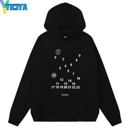 YICIYA Hoodie MM Brand Classic Letter High quality Sweatshirts women clothing Oversize sweatshirt Long sleeve Tops Hooded Shirt 2024