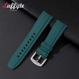 Watch Bands Fashion Smart Sile Strap 20mm 22mm Quick Relase bands with Steel Buckle Accessories Rubber band Y240321