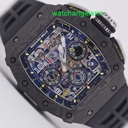 RM Watch Business Calendar Wrist Watch Rm11-03 Series Black Knight Ntpt Carbon Fiber Timing Machine Swiss Famous RM1103 Chronograph