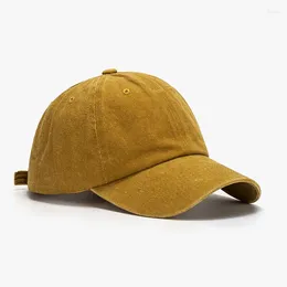 Ball Caps Spring And Summer Plain Washed Retro Cap Versatile Casual Baseball Solid Colour Outdoor Sports Shade Hat