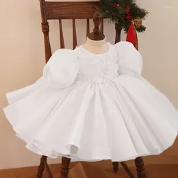 Girl Dresses Year Elegant Baby Flower Dress For Wedding Formal Bow 1st Birthday Party Baptism Princess Children Tutu Gown