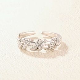 New Korean Style Full Diamond Wrapped Open Ring for Women