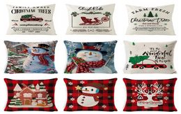 Christmas Pillow Covers Linen Throw Pillow Case Square Sofa Decorative Pillow Cushion Cover Xmas Pillowcase Home Decor 37 Designs 4558212