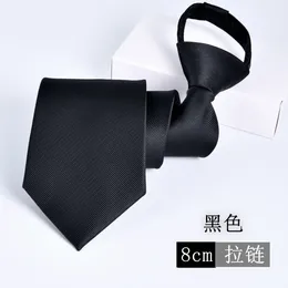 Bow Ties Zipper Easy to Pull Too Lazy Necktie Solid Colour Claret Black Navy Blue Silver Grey Champagne 8cm Tie Gif 2011 3085 1127