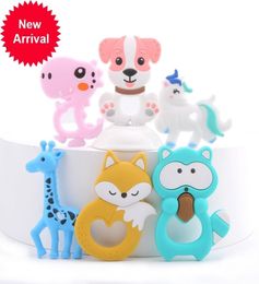 Silicone Designers 1pc Teether Animal Making Baby Rattles Charms for Stroller Accessories Toy Bpa ZXE07817611