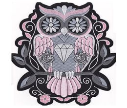 Fashion Night Owl PINK BACK EMBROIDERED Flight Suit PATCH MOTORCYCLE BIKER PATCH IRON ON VEST JACKET Bird of Minerva Badge 7772757