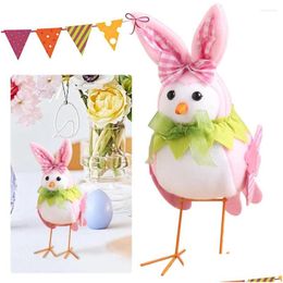 Party Decoration Easter Ear Bird Ornament Soft Cute Animals Toy Creative Standing Birds Decor Gifts For Boys Girls Drop Delivery Home Ot67Q