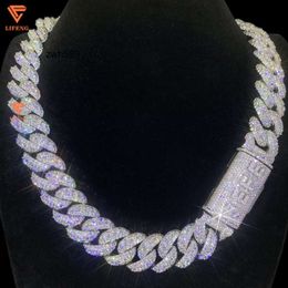 Designer Hot Selling Hip Hop S925 VVS Lifeng Jewellery Custom 20mm Name Link Chain Iced out Miami HIphop Moissanite Sterling Silver 18k White gold Cuban Necklace