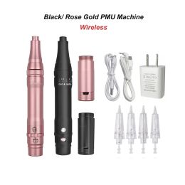 Machine Black/ Rose Gold Wireless PMU Dermographis Permanent Makeup Lip Eyebrows Tattoo Machine