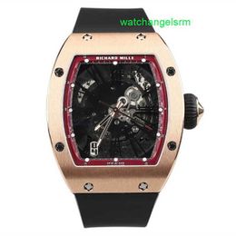 RM Wristwatch Celebrity Casual Watch RM023 18k Rose Gold Case Wine Barrel Design Chronograph
