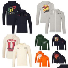 Motorcycle Apparel F1 Racing Model Clothing Team 2024 Drivers Long Sleeve Hooded Sweater Zipper Fan Shirt Drop Delivery Automobiles Mo Otjsv