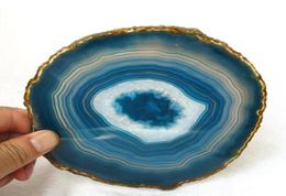 Whole beautiful Natural blue agate slice healing natural stones and minerals for christmas gift 1831970