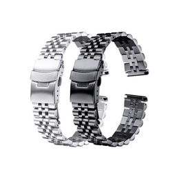 Stainless Steel Bracelet 18mm 19mm 20mm 21mm 22mm 24mm 26mm Women Men Silver Solid Metal Watch Band Strap Accessorie267y
