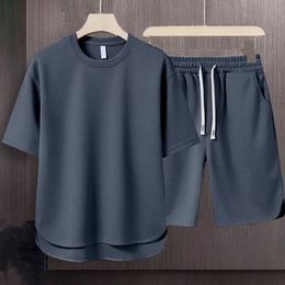 Men's Summer Short Sleeve And Shorts Two Piece Sets Sports Casual Tracksuit Men Comfortable Cool Shorts Oversized Set