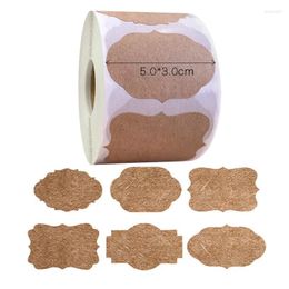 Gift Wrap 500pcs Kraft Paper Blank Sticker Label Handwritten DIY Birthday Packaging Classification Storage