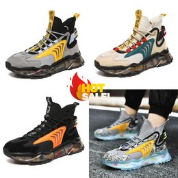 Positive Resistant Comfort Running Shoes Men's trendy breathable socks sports shoes high top thick soles dad shoes GAI