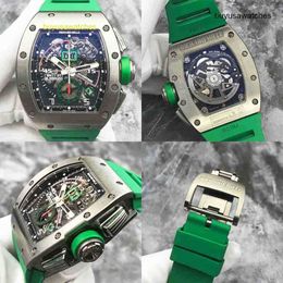 Athleisure Watch RM Wristwatch Montre RM11-01 Titanium Skeleton Dial Mens Watch Automatic Mechanical Watch Chronograph