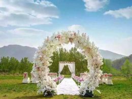 1 Meter Long Artificial Simulation Cherry Blossom Flower Bouquet Wedding Arch Decoration Garland Home Decor For LL