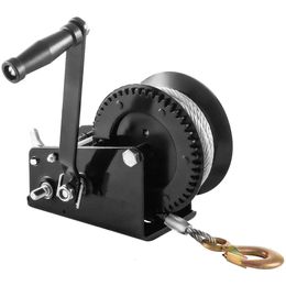 BENTISM Winch 3500LBS Heavy-duty Hand Crank W/ 33FT Steel Cable for Boat/suv