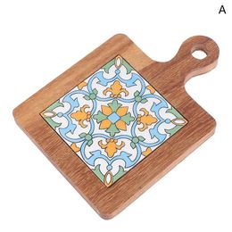 Mats Pads Table 1Pc Fashion Retro Solid Wood Tile Insated Pot Home Placemats High Temperature Resistant Kitchen Coasters Drop Delivery Otenu