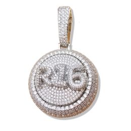 Personalised Big Hip Hop Jewellery Pendant in 14k Yellow Gold Rose Gold Plated with Top Quality Moissanite Stones