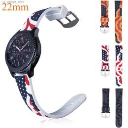Watch Bands 22mm American Flag USA Flag Sile Strap for Samsung Gear S3 Band for Xiaomi Huami Amazfit Pace Stratos 2 Amazfit 2 Strap Y240321