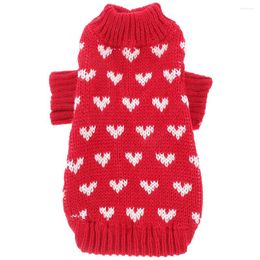 Dog Apparel Sweater Heart Pattern Stretchy Turtleneck Puppy Winter Clothes (Size L)