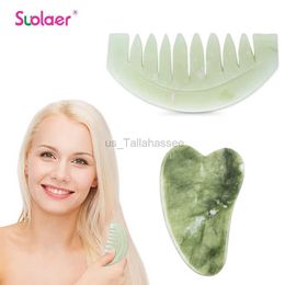 Face Massager Jade for womens scalp care natural comb melon sand board hair brush sink scraper jade massage machine 240322