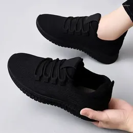 Casual Shoes Maogu Black Mesh Breathable Sneakers Daily Lightweight Women Shoe Tennis Lace-up Sneaker Women's Sports