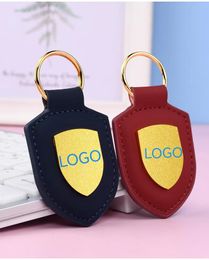 Auto Leather Car Keychain with car logo 10 Colours For Choose Creative Couple Luxury Keychain Personality Cultural Travel gifts made by real leather with high quality