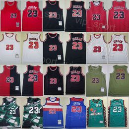 Retro Basketball Jersey Michael 23 Shirt Man Vintage For Sport Fans Breathable ThrowbackPure Cotton All Stitched Stripe Team Black Red White Green Blue Good