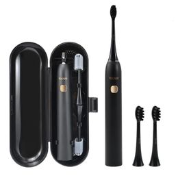 Electric Toothbrush for Travel with Case IPX7 Business Kit Sonic Cool USB Rechargeable Adult Gift Pack Smart Safe Soft Bristles 240305