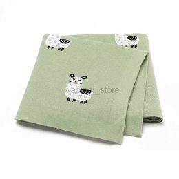 Quilts Baby Blankets Super Soft Cotton Knitted Newborn Boys Girls Stroller Bassinet Bedding Swaddle Wrap Plaid 100*80cm Receiving Quilt 240321