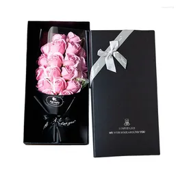 Decorative Flowers Valentine's Day Gift Roses Artificial Forget-Me-Not Soap Bouquet Box