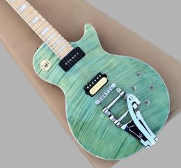 maple fingerboard inlaid big rocker Custom Jazz Tiger Print single board electric Guitar Tiger maple top FREE shipping