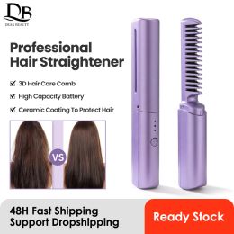 Irons Professional Hair Straightener Hair Curler USB Charging Straight Hair Comb Wet and Dry Hair Curler Straight Styler Curling Iron