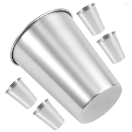 Wine Glasses 5 Pcs Stainless Steel Cup Coffe Mug Portable Camping Drink Metal Cocktails Picnic Cups Water Glass