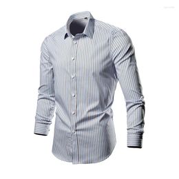 Men's Casual Shirts Fashion Plus Size 8XL Striped Business Shirt For Men Slim Long Sleeve