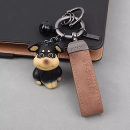 Fashion keychain Car keychain cartoon bee dog keychain pendant Net red cute men and women exquisite school bag pendant car key chain trinkets