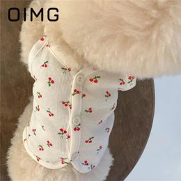 Dog Apparel OIMG Summer Small Medium Dogs Sling Schnauzer Bichon Pomeranian Cute Breathable Puppy Clothes Fresh Cherry Pet Cat Thin Vest